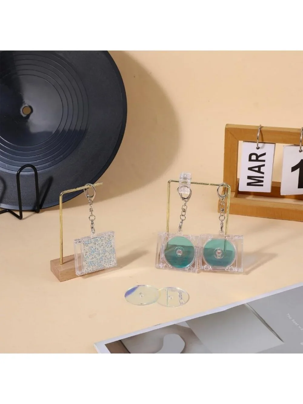 20 Mini CD Keychain Album Cases - Clear Plastic DVD Covers for DIY Decor & Gifts